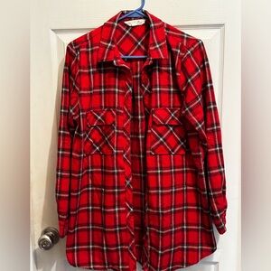 Vine & Love Red Checkered Button-Up Shirt